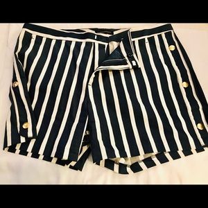 Banana Republic Navy and White striped shorts